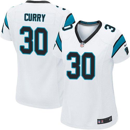 Nike Panthers #30 Stephen Curry White Women's Stitched NFL Elite Jersey